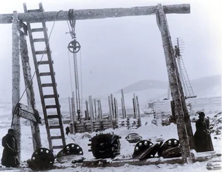 Yard no. 647, Baikal. De bakboordschroef van de ijsbrekende treinveerboot Baikal na berging van de bodem van het Baikalmeer